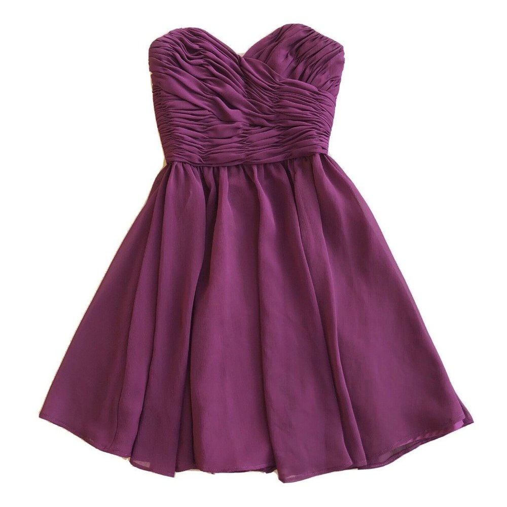 Kennedy Blue Strapless Burgundy Short Dress Sz 2